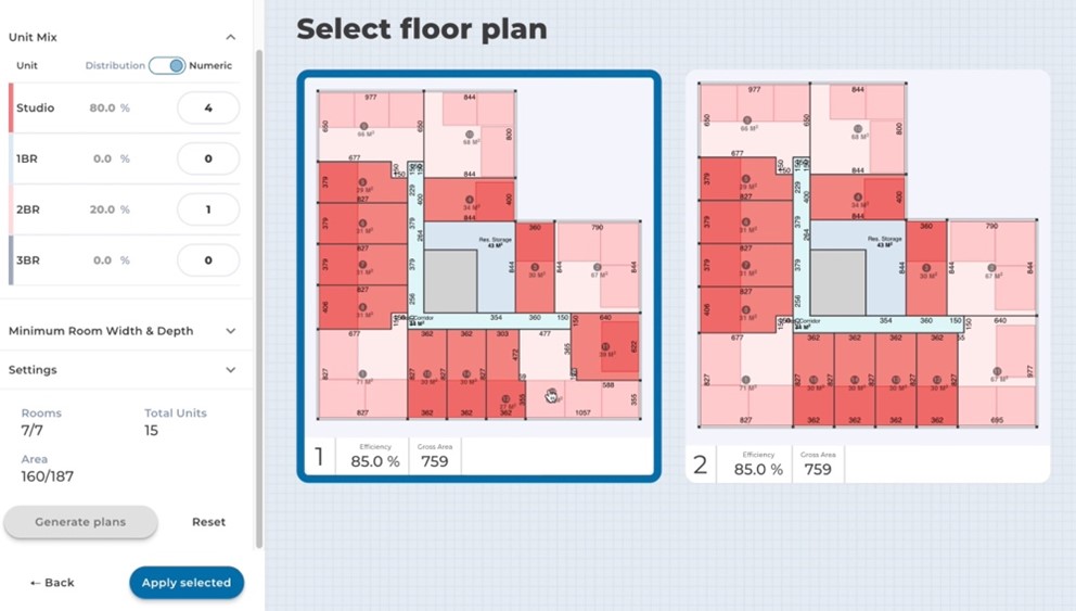 VynciTech carries out feasibility studies with AI, to generate floor plan options faster using tools such as ARKDesign.AI, allowing us to analyze the available floor space and efficiency of all options in an instant.